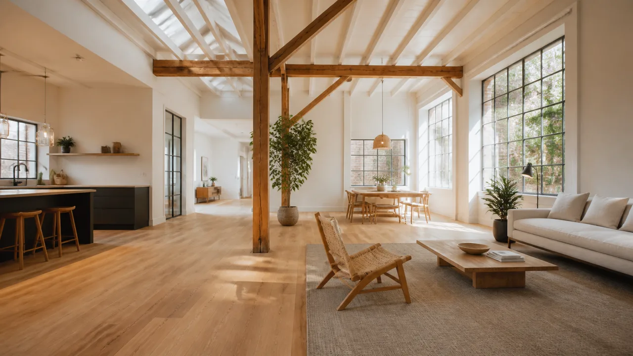 Cambio destinazione d'uso da magazzino ad abitazione, interno ristrutturato in loft luminoso